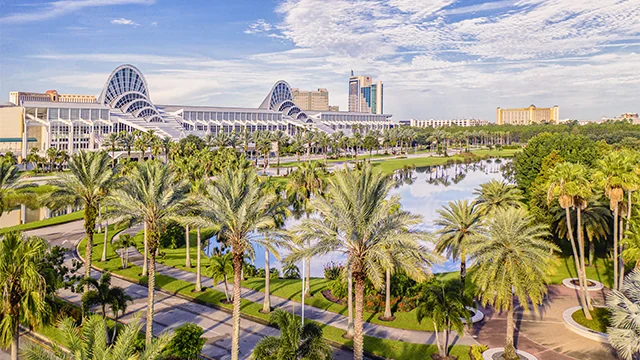 Exterior of the Orange County Convention Center in Orlando, Florida